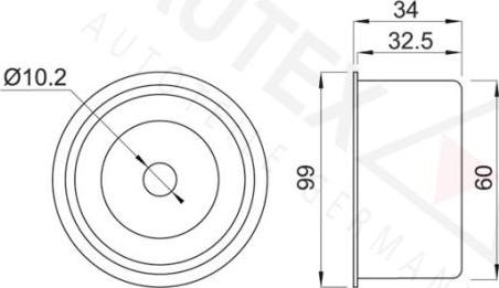 Autex 641637 - Натяжной ролик, зубчатый ремень ГРМ autospares.lv