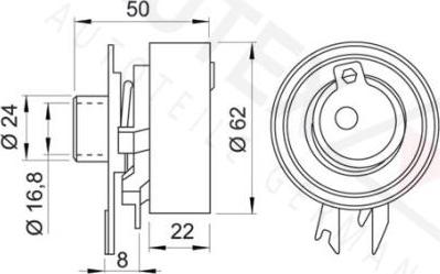 Autex 641100 - Натяжной ролик, зубчатый ремень ГРМ autospares.lv