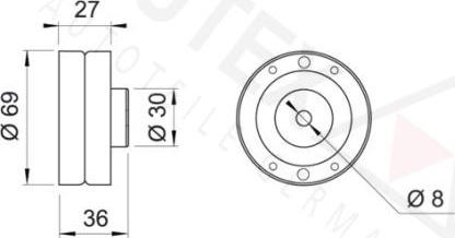 Autex 641110 - Направляющий ролик, зубчатый ремень ГРМ autospares.lv