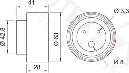 Autex 641120 - Натяжной ролик, зубчатый ремень ГРМ autospares.lv