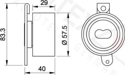 Autex 641825 - Натяжной ролик, зубчатый ремень ГРМ autospares.lv