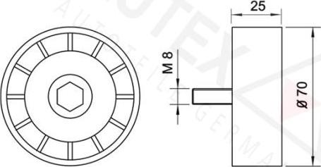 Autex 641369 - Ролик, поликлиновый ремень autospares.lv