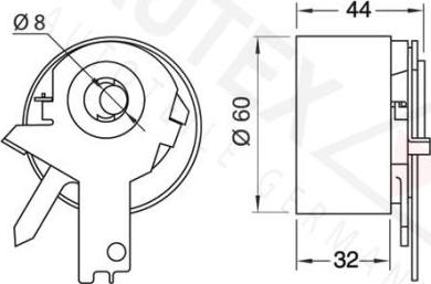 Autex 641298 - Натяжной ролик, зубчатый ремень ГРМ autospares.lv