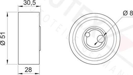 Autex 641238 - Натяжной ролик, зубчатый ремень ГРМ autospares.lv