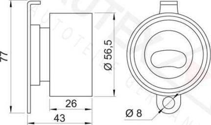 Autex 641706 - Натяжной ролик, зубчатый ремень ГРМ autospares.lv