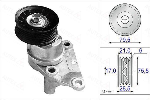 Autex 654956 - Натяжитель, поликлиновый ремень autospares.lv