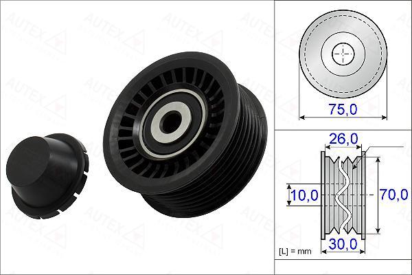 Autex 654979 - Ролик, поликлиновый ремень autospares.lv