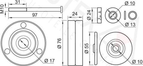 Autex 654470 - Ролик, поликлиновый ремень autospares.lv