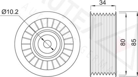 Autex 654069 - Ролик, поликлиновый ремень autospares.lv