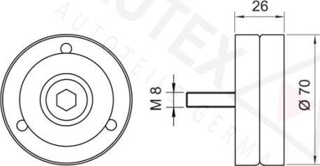 Autex 654088 - Ролик, поликлиновый ремень autospares.lv