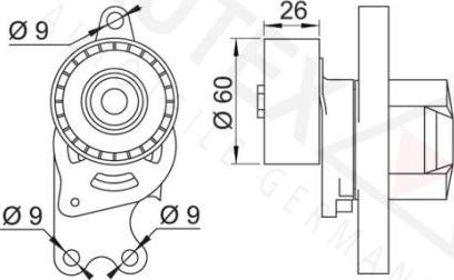 Autex 654082 - Натяжитель, поликлиновый ремень autospares.lv