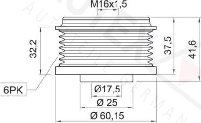 Autex 654196 - Шкив генератора, муфта autospares.lv