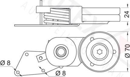 Autex 654171 - Натяжитель, поликлиновый ремень autospares.lv