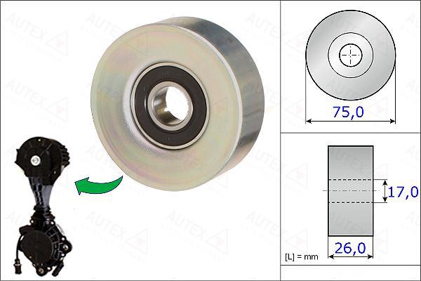 Autex 654880 - Ролик, поликлиновый ремень autospares.lv