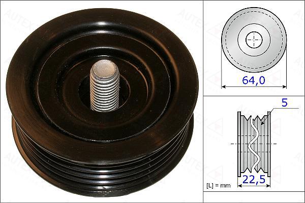 Autex 654876 - Ролик, поликлиновый ремень autospares.lv