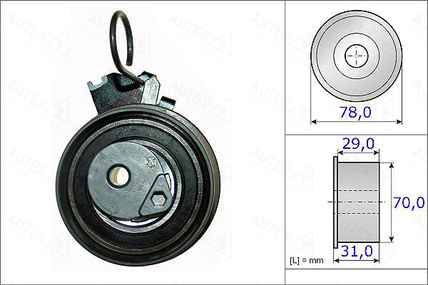 Autex 654871 - Натяжной ролик, зубчатый ремень ГРМ autospares.lv