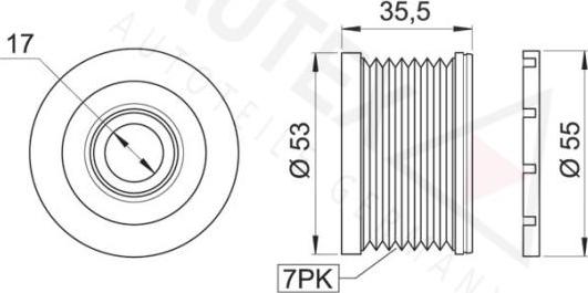 Autex 654301 - Шкив генератора, муфта autospares.lv