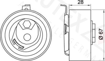 Autex 654235 - Натяжной ролик, зубчатый ремень ГРМ autospares.lv