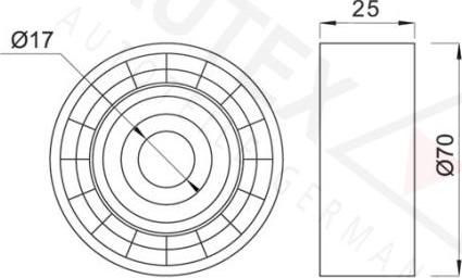 Autex 651657 - Ролик, поликлиновый ремень autospares.lv