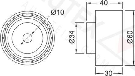 Autex 651155 - Направляющий ролик, зубчатый ремень ГРМ autospares.lv