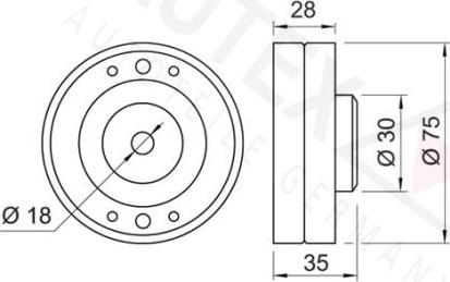 Autex 651109 - Направляющий ролик, зубчатый ремень ГРМ autospares.lv