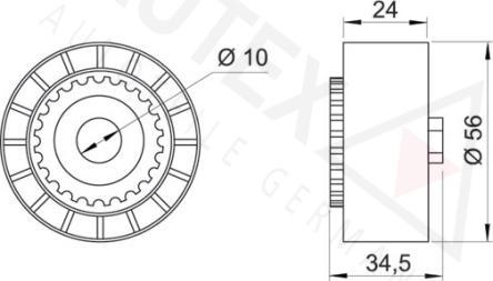 Autex 651345 - Ролик, поликлиновый ремень autospares.lv