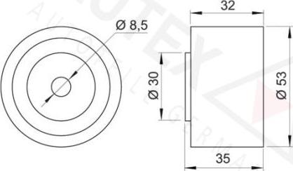 Autex 651252 - Направляющий ролик, зубчатый ремень ГРМ autospares.lv