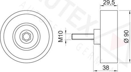 Autex 652032 - Ролик, поликлиновый ремень autospares.lv