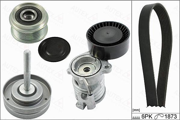 Autex 702905 - Поликлиновый ременный комплект autospares.lv