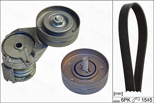 Autex 702911 - Поликлиновый ременный комплект autospares.lv