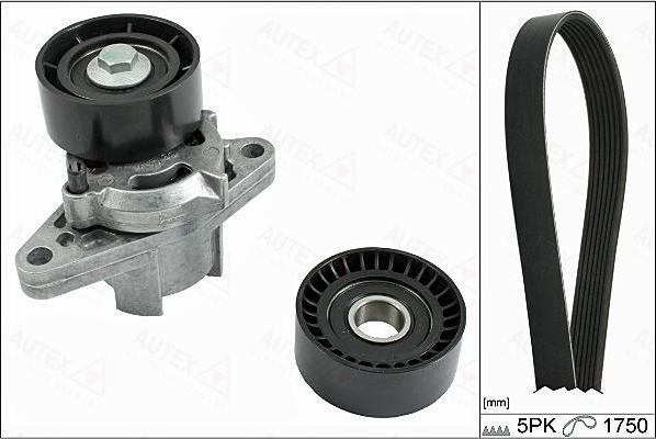 Autex 702892 - Поликлиновый ременный комплект autospares.lv