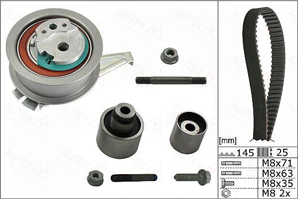 Autex 702845 - Комплект зубчатого ремня ГРМ autospares.lv