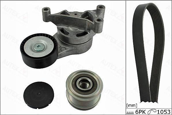 Autex 702854 - Поликлиновый ременный комплект autospares.lv