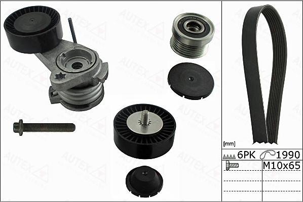 Autex 702855 - Поликлиновый ременный комплект autospares.lv