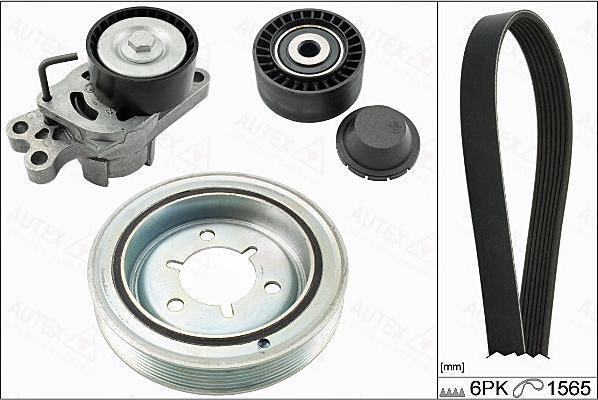 Autex 702864 - Поликлиновый ременный комплект autospares.lv