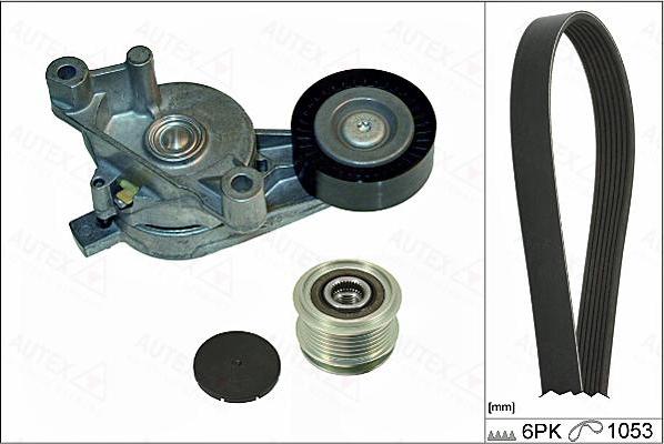 Autex 702807 - Поликлиновый ременный комплект autospares.lv