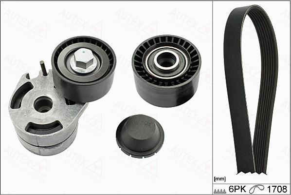 Autex 702812 - Поликлиновый ременный комплект autospares.lv