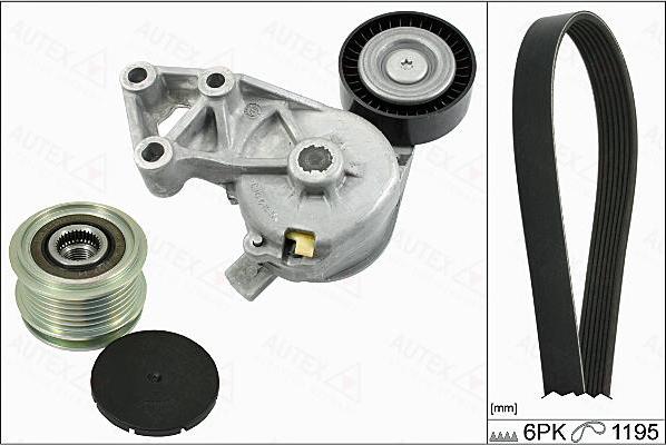 Autex 702787 - Поликлиновый ременный комплект autospares.lv