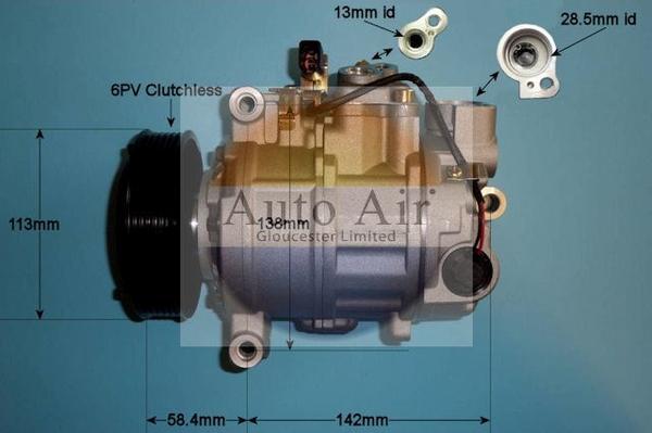 Auto Air Gloucester 14-9691P - Компрессор кондиционера autospares.lv