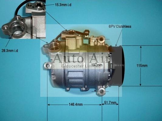 Auto Air Gloucester 14-9644P - Компрессор кондиционера autospares.lv