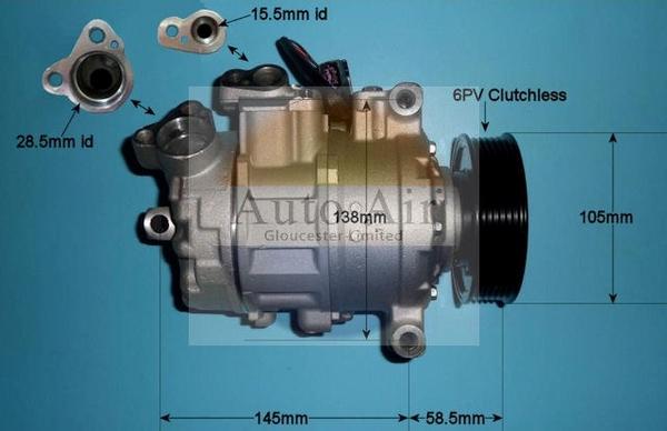 Auto Air Gloucester 14-9657P - Компрессор кондиционера autospares.lv