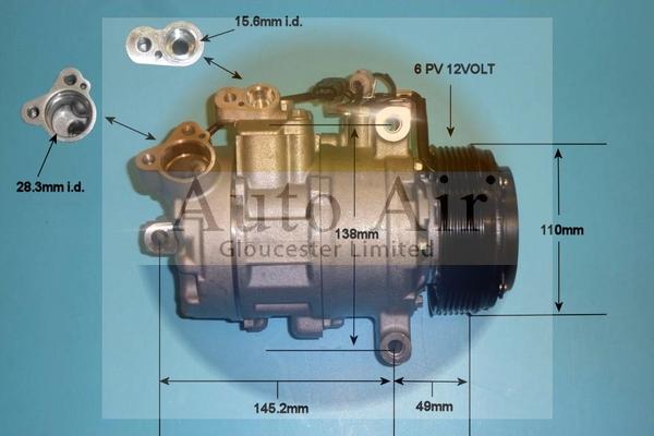 Auto Air Gloucester 14-9150P - Компрессор кондиционера autospares.lv