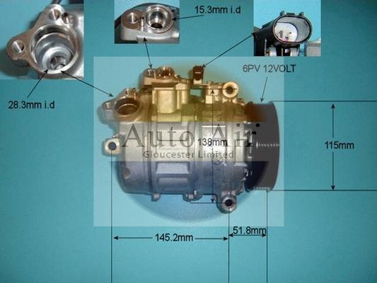 Auto Air Gloucester 14-9151 - Компрессор кондиционера autospares.lv