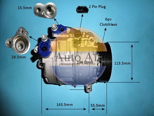 Auto Air Gloucester 149751P - Компрессор кондиционера autospares.lv