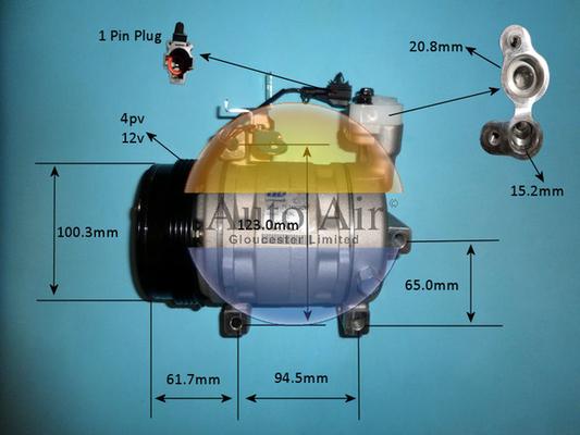 Auto Air Gloucester 14-9761P - Компрессор кондиционера autospares.lv