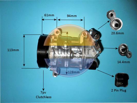 Auto Air Gloucester 14-9784P - Компрессор кондиционера autospares.lv