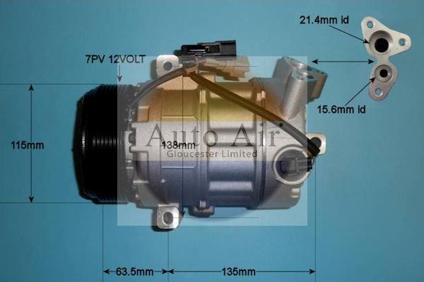 Auto Air Gloucester 14-9734P - Компрессор кондиционера autospares.lv