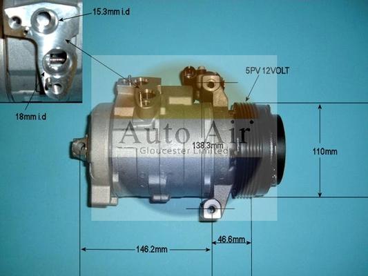 Auto Air Gloucester 14-9722P - Компрессор кондиционера autospares.lv