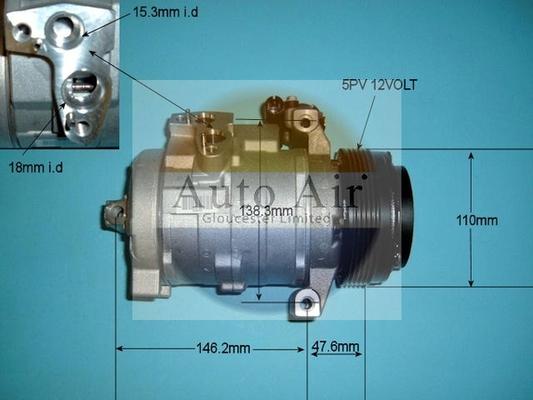 Auto Air Gloucester 14-9722 - Компрессор кондиционера autospares.lv