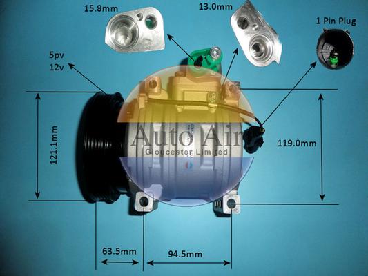 Auto Air Gloucester 14-9774P - Компрессор кондиционера autospares.lv